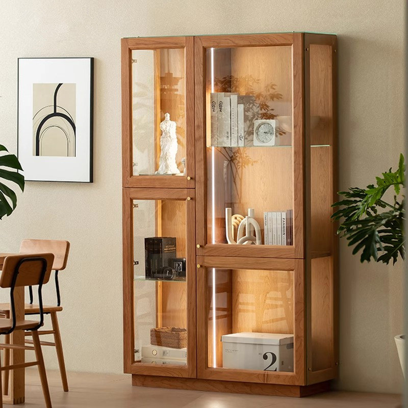 Brown Solid  Wood Display Cases
