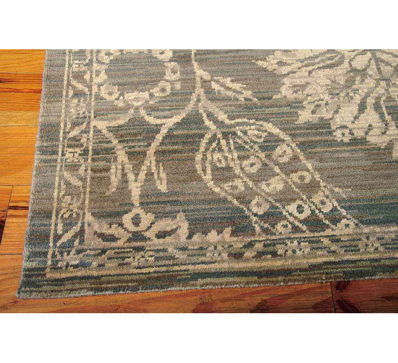 Tapis en laine / graphite Montana, Tapis de couloir : 2 pi 5 po x 10 pi