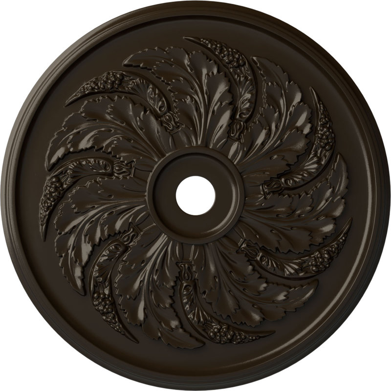Médaillon de plafond classique Endurathane, diamètre extérieur de 41 1/8 po x P 4 po x P 2 1/8 po (convient aux auvents jusqu'à 5 1/2 po), finition gris acier peinte à la main