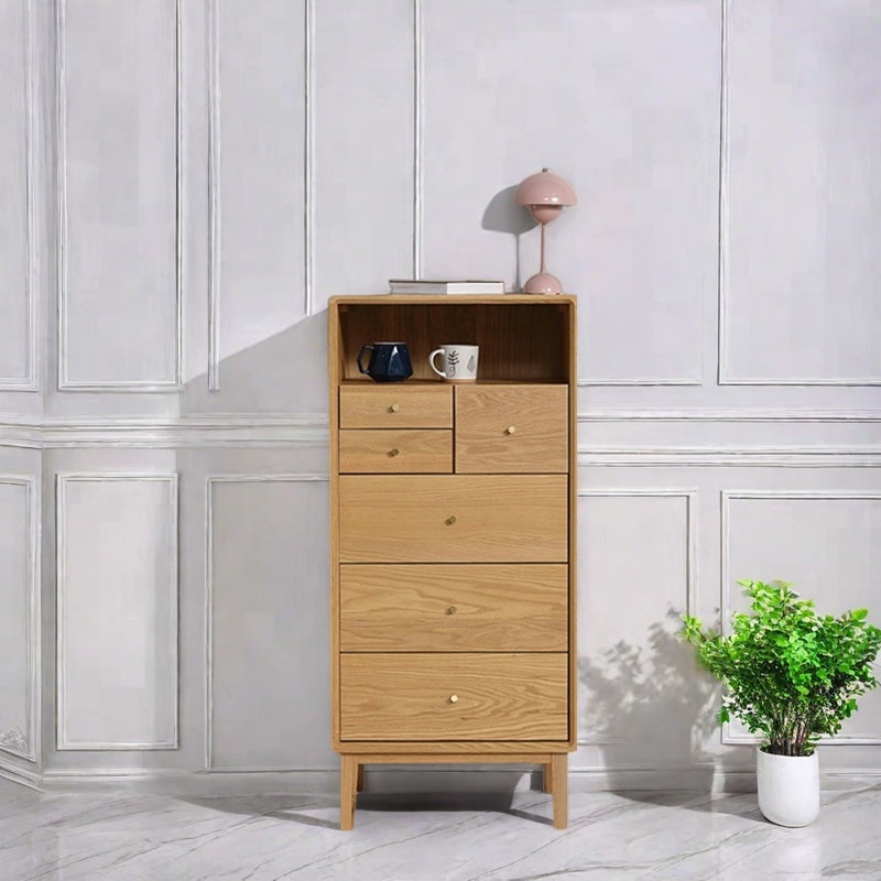 Armoire console en bois de chêne rouge massif, Bois brun