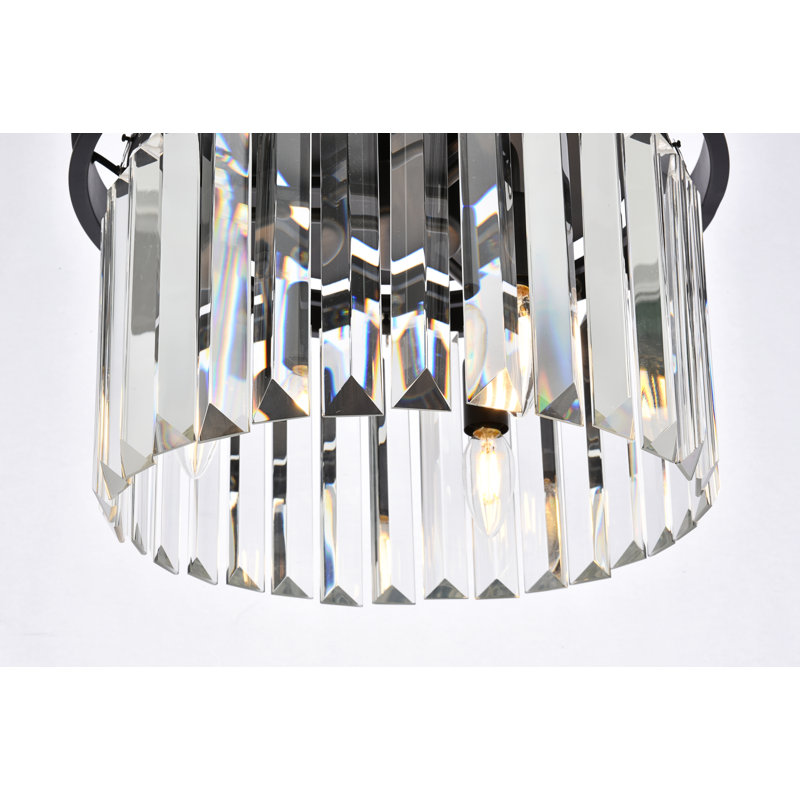 Yazmin Flush Mount, Clear, Matte Black