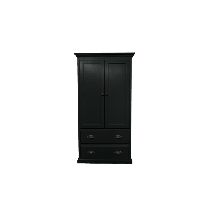 Armoire en bois massif Conda, Noir