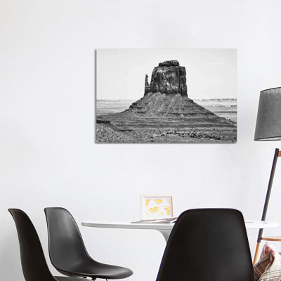 Black Arizona Series - West Mitten Butte Monument Valley 1 Piece Wrapped Canvas Wall Art