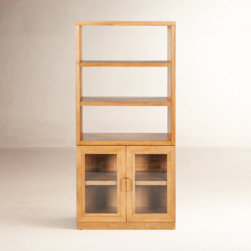 Dunwell Hendricks Grenier Glass Cabinet Bookcase, Natural