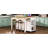 47 Inch Kitchen Island With Extendable Dining Table, Rubber Wood Veneer Kitchen Table With Internal Storage Rack, Power Outlet, Kitchen Island With Storage 2 Drawers 2 Cabinet,White-1348305475