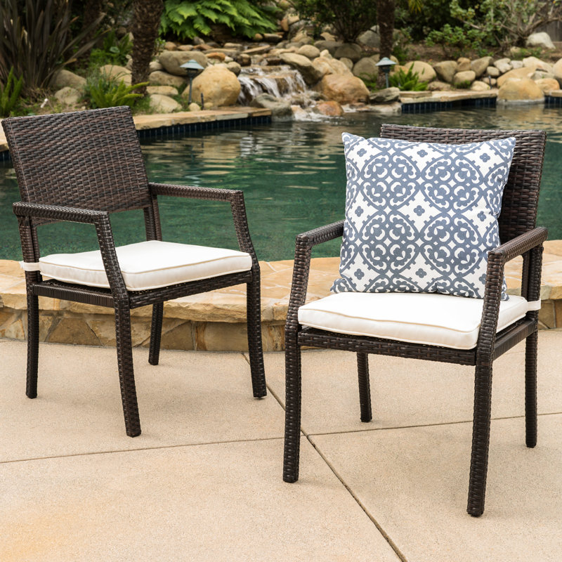 2 pièces de chaises de salle à manger de jardin d'îlot - Mobilier élégant avec coussin confortable, chaise brune de 2 coussins ensorcelants - Siège pour événement de patio,