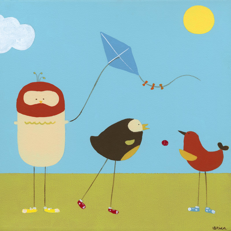 Sunny Day Birds I by June Erica Vess - Wrapped Canvas Print, 51cm H x 51cm W x 3.8cm D