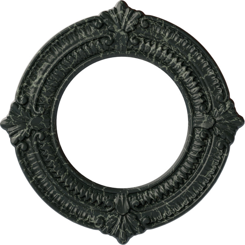 Endurathane Benson Ceiling Medallion, 11 1/8"OD x 6 1/8"ID x 5/8"P (Fits Canopies up to 6 1/8"), Hand-Painted Steel Gray Finish