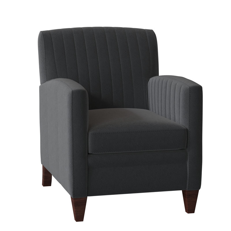 Barnabus Leather Club Chair, Outsider Raven Genuine Leather, Mahogany