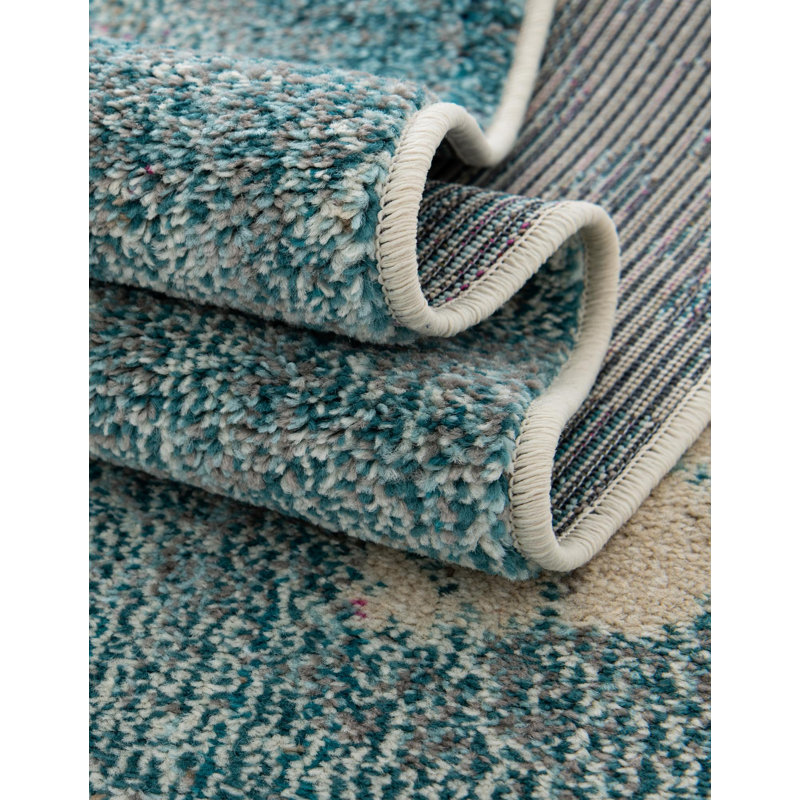 Tapis bleu clair Esposito, Rectangle 8 pi x 10 pi