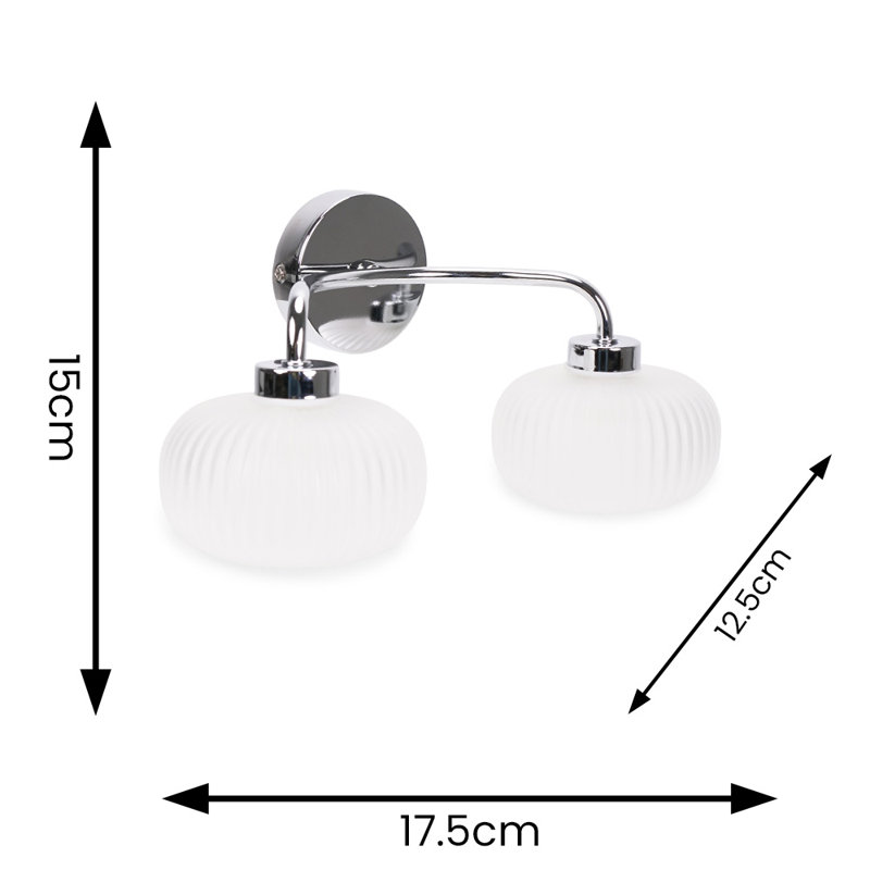 Aniva Glass Armed Sconce, No, Frosted Glass, Chrome