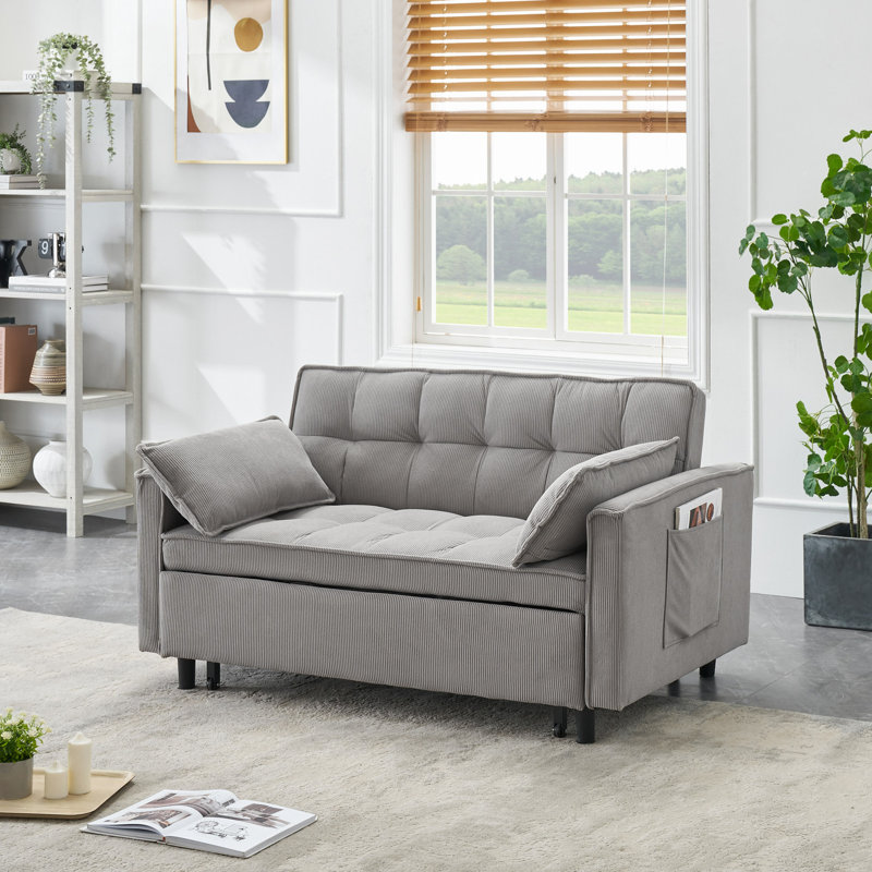 Canapé double 54,30 po à deux places avec lit escamotable, mobilier de salon, H 32,3 po x l 55,1 po x P 33,1 po