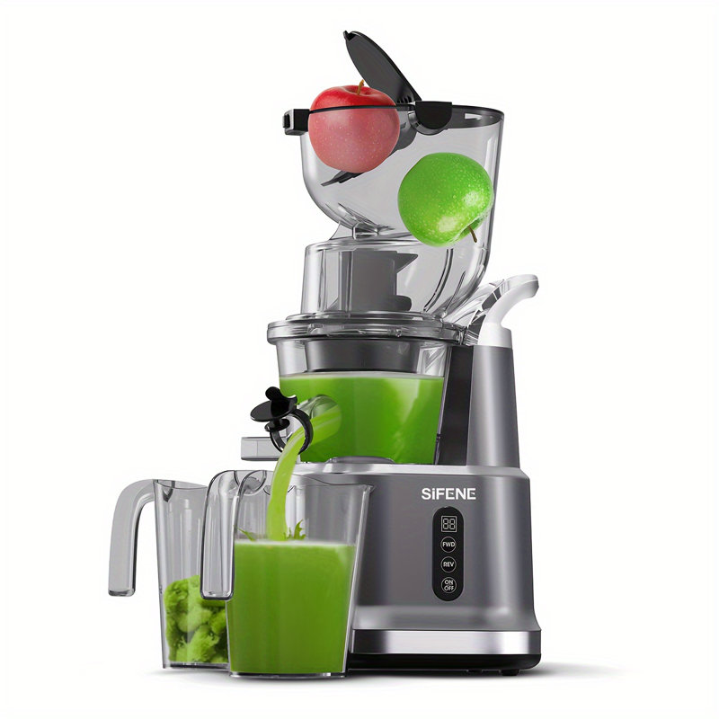 SiFENE Cold Press Juicer, 83mm Wide Mouth, High Yield, BPA-Free, Gray
