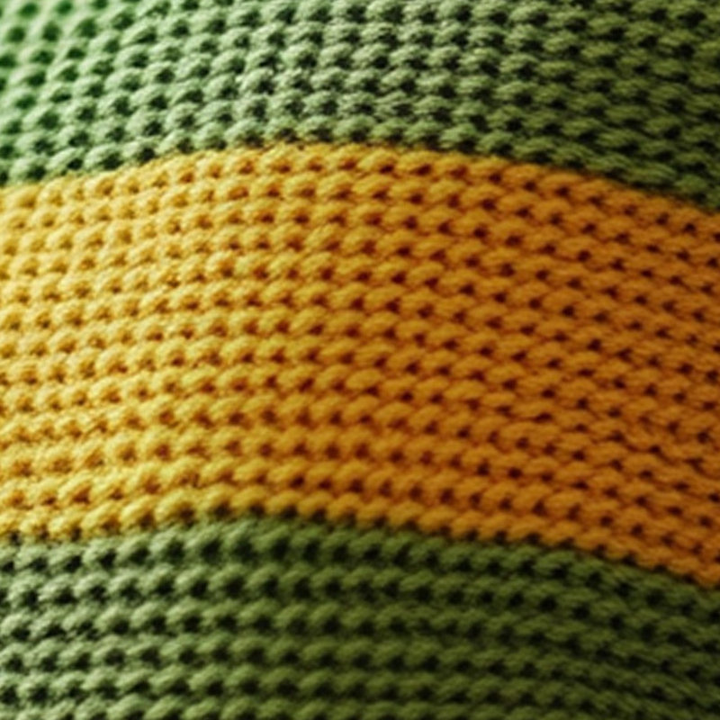 Coussin rayé jaune et vert