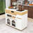 Extendable Kitchen Cart with Folding Top, Dining Table, Built-In Power Outlet and Locking Casters-1086563955
