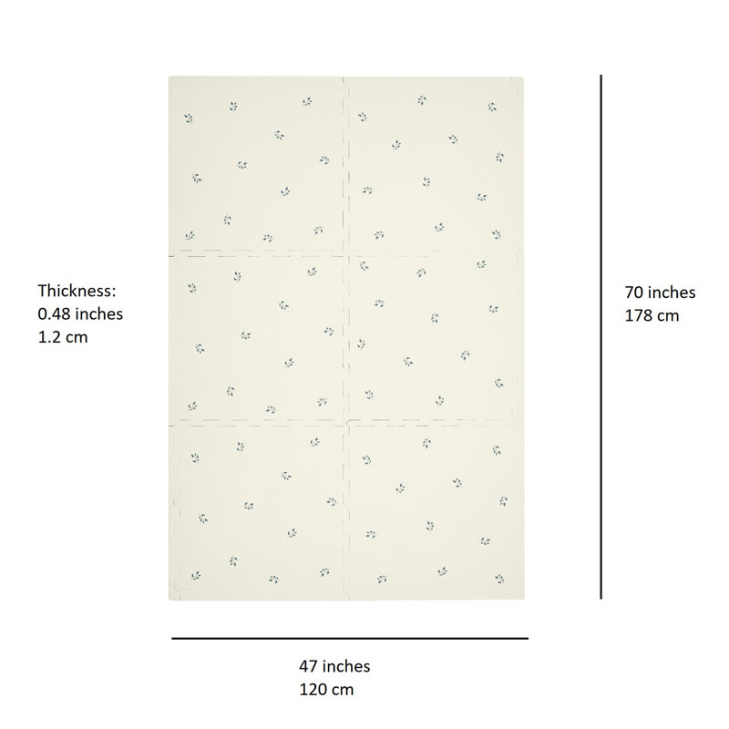 3 Sprouts - Foam Puzzle Mat for Baby and Kids - Blueberry, Blueberry Ivory