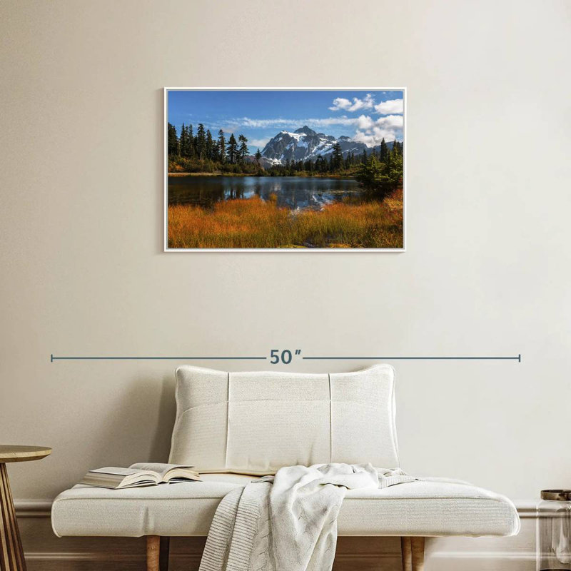 Reflet du mont Shuksan, Cadre flottant blanc, 31 po x 21 po