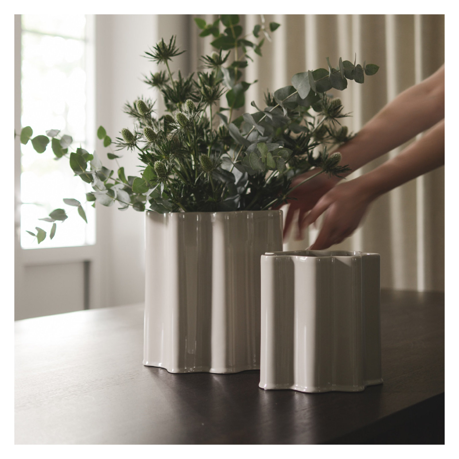 Ceramic Table Vase, 8.27" H X 7.09" W X 7.1" D