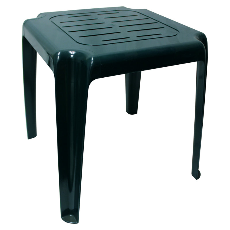 Table d'appoint pliante en plastique vert Hunter, Vert Chasseur, 17" H x 16" L x 17" D