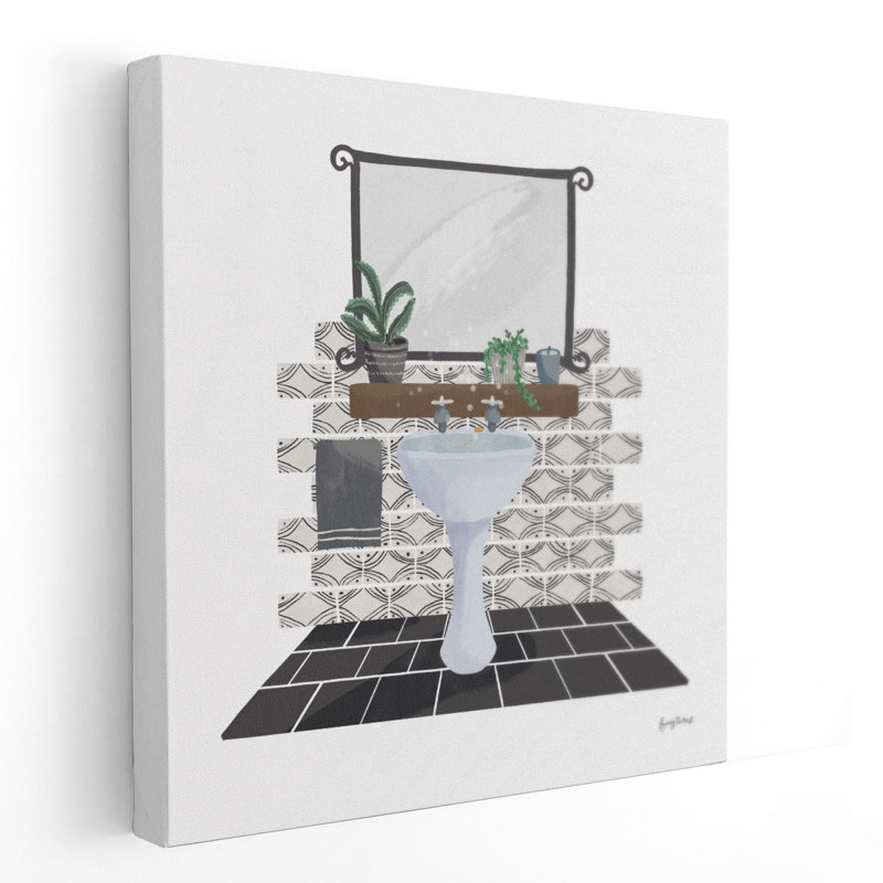 «Relaxing Bathroom I», reproduction d'art sur toile, H 12 po x l 12 po