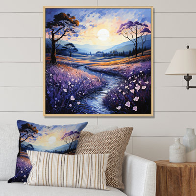 «Violets Field Pointillism Dot II», reproduction sur toile