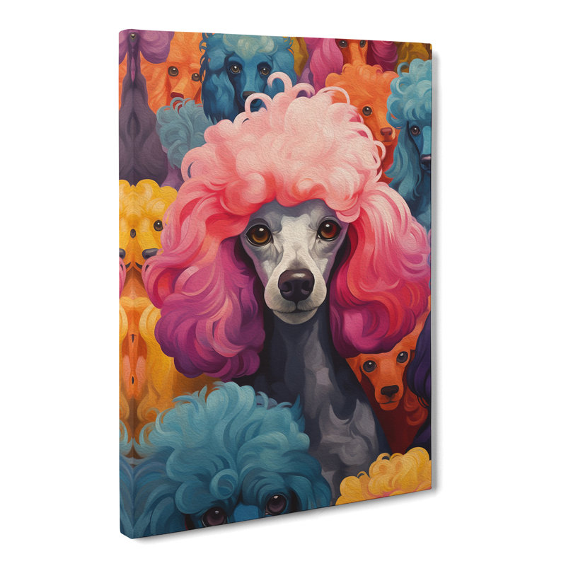 Poodle Colour Field - Wrapped Canvas, 60cm H x 40cm W x 3cm D