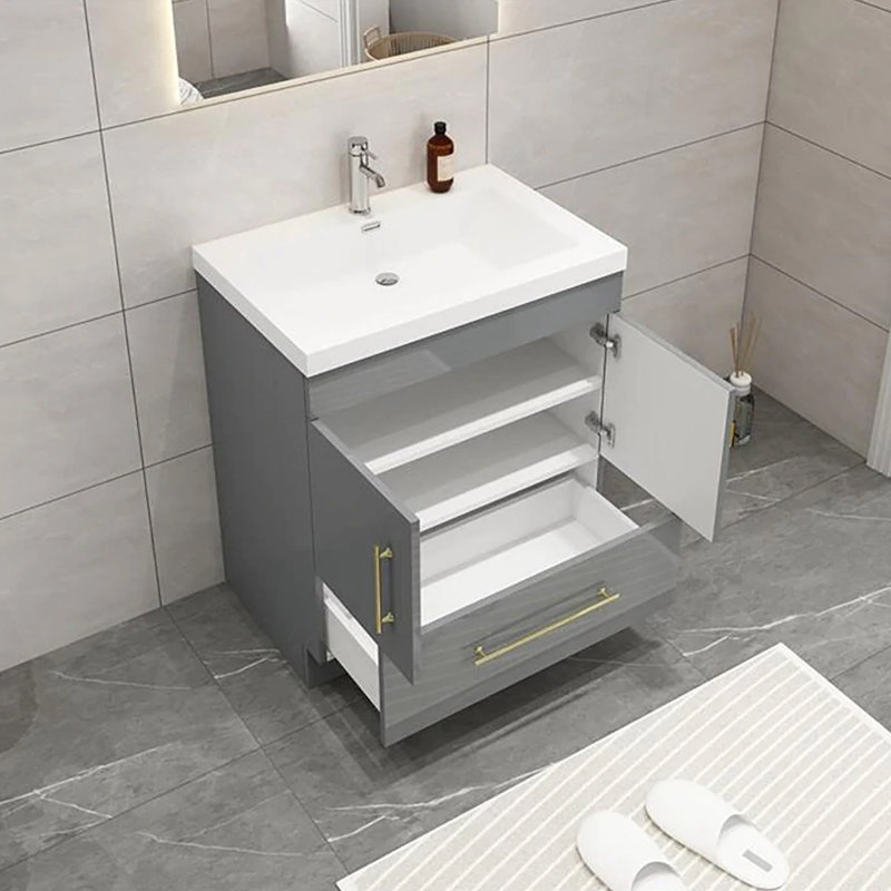 Ensemble de meuble-lavabo simple 30 po, Gris lustré