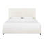 Grand lit plateforme tapissier blanc Boucle-645081836