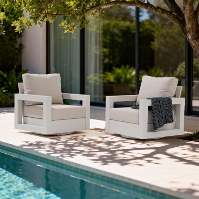 Outdoor Aluminum Swivel Chair（set Of 2）