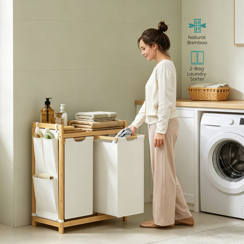 Bamboo Laundry Room Organiser
