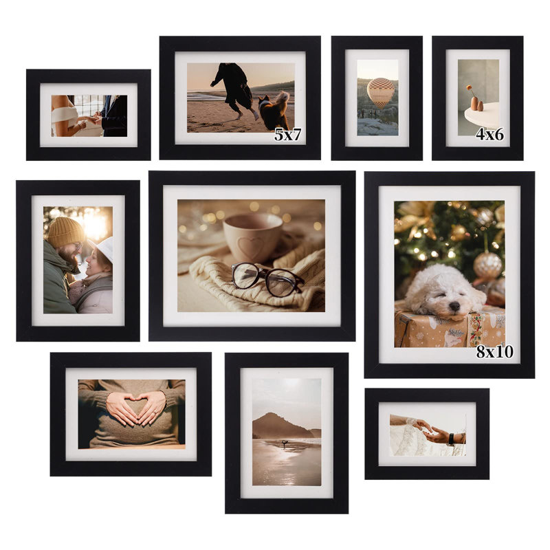 Kawah Picture Frame - Set of 10, Black