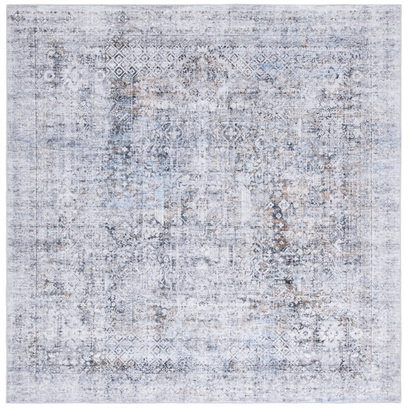 Talena Monica Performance Machine Washable Solid Color Rug, Square 6'
