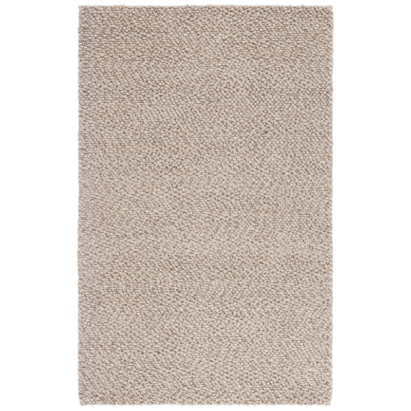 Natura Hand Woven Wool/Viscose/Cotton Rug in Taupe, Rectangle 5' x 8'