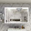 Miroir de salle de bain 59,02 x 38,84 pouces, imperméable, cadre en aluminium, 3 couleurs différentes, options de système d'installation Smart Touch, choix de contrôle