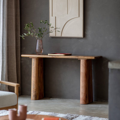 135 cm W Solid Wood Top Console Table