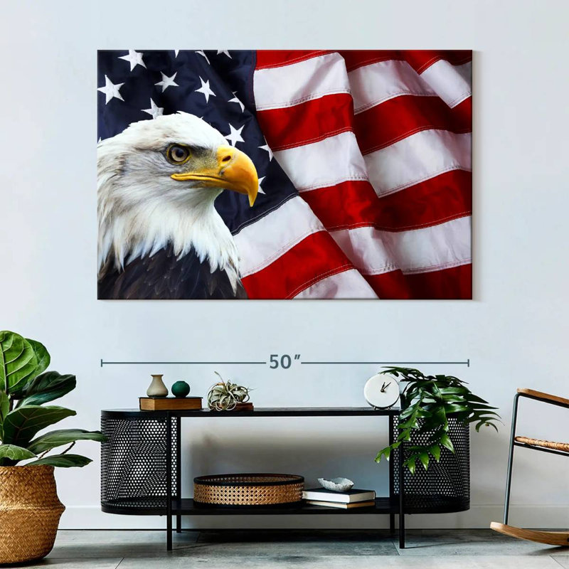 American National Bald Eagle, 34" H x 51" W