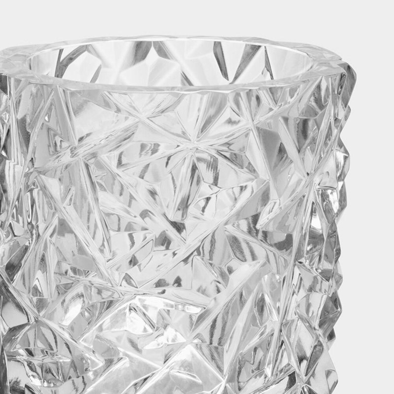 Carat Glass Tabletop Tealight Holder, 3.66" H x 3.27" W x 3.27" D