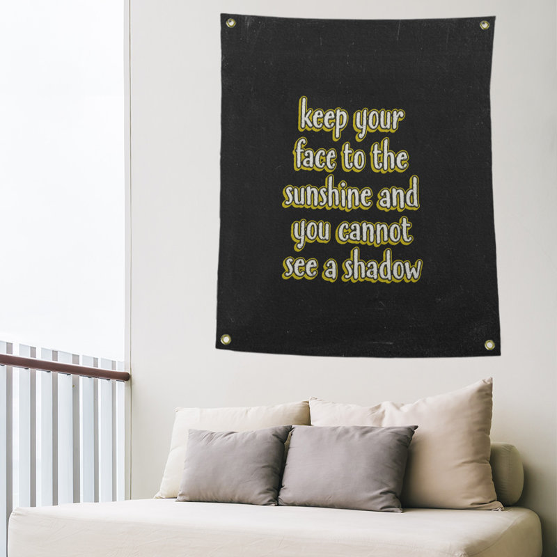 Tapisserie tableau noire quote optimise en polyester, H 36 po x l 26 po, Jaune