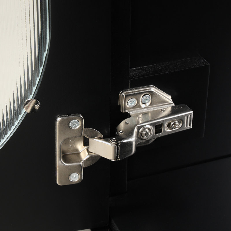 Meuble-lavabo avec lavabo, trois tiroirs et porte vitrée, Noir, noir, noir, noir