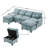 106 Inch U Shape Sectional Sofa With Chenille Upholstery, Modular Design, And Built-In Charging For Modern Living Rooms-628521700