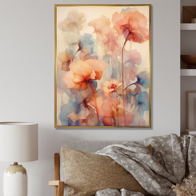 «Blue and Orange Geranium Collage Expression I», reproduction sur toile