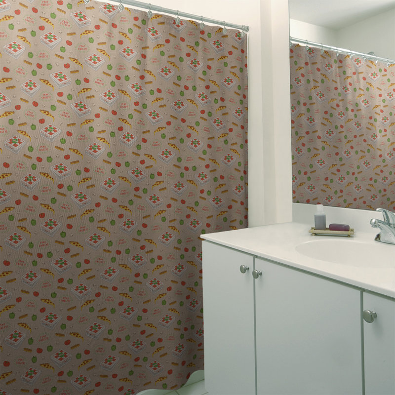 Rideau de douche simple à pizza katelyn elizabeth classic, Gris