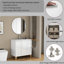 Meuble-lavabo moderne de 91 cm (36 pouces) avec lavabo intégré, 2 portes et tiroirs à fermeture amortie, poignées élégantes, pieds en bois naturel, lavabo en céramique blanche facile à installer, tiroirs et placards de rangement.