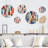 Cityscape Lines Striped Pattern - Abstract Modern Round Wall Art Set Of 5