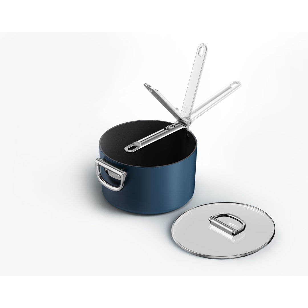 Joseph Joseph Space Ceramic Non-Stick Saucepan with Folding Handle and Lid Joseph Joseph