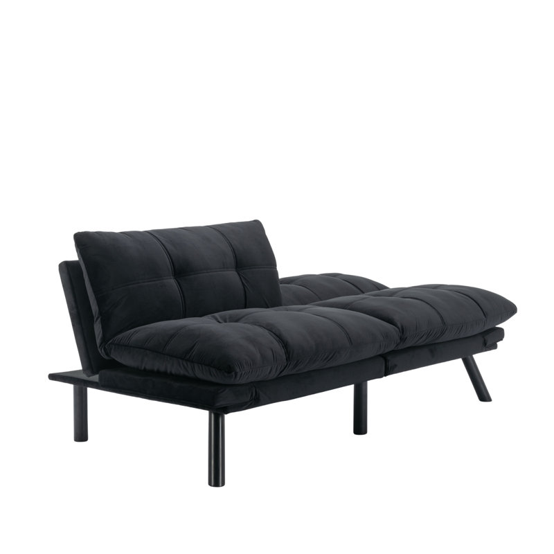Canapé-lit pliant convertible 2-en-1 moderne et polyvalent, noir classique, Noir