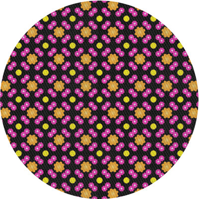 Tapis floral orange / rose / jaune
