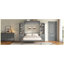 Lit escamotable double avec tablettes et tiroirs de rangement intégrés, lit mural peu encombrant, gris