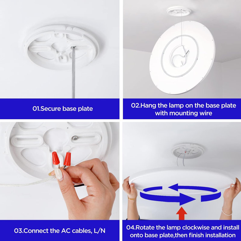 Dilma Plastic LED Flush Mount, White, 1.6'' H x 18.5'' W x 18.5'' D