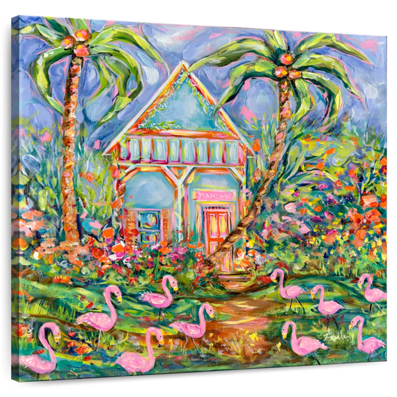Harnek, maison des flamants, H 20 po x l 20 po